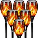 Otdair 96 LED Solar Lights Outdoor Upgraded 6 Pack, 43" Tall & Super Larger Size, Waterproof Solar Torch Light with Flickering Flame, 2200mAh Solar Tiki Torches Decoration Lights, for Path Yard Garden (Warm)