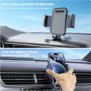 2 x FBB Phone Mount for Car, Air Vent Car Phone Holder with Metal Hook, One-Handed Operation 360 Rotation Cradle Compatible with 4-7 inch iPhone Samsung and Other Smartphones (Dark Black)