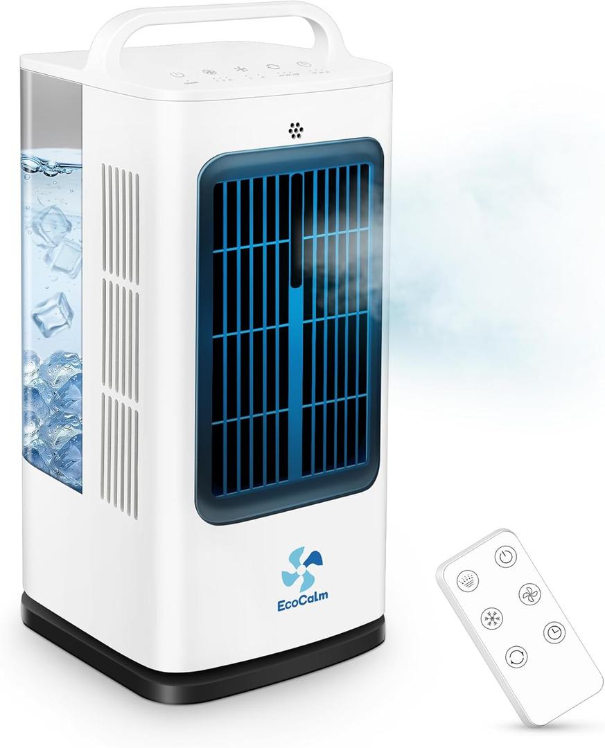 Portable Air Conditioners, Evaporative Air Cooler with 1.7L Water Tank, Adjustable Cooling Fan with Humidifier & 7H Timer For Car Home, Office, Desk, Outdoor