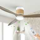 60in Boho White Ceiling Mount Fan Light Dimmable with Remote Control 3 Blade Hemp Rope Ceiling Fan with Light Coastal Weathered Wood Ceiling Fan Outdoor for Balcony Kitchen Bedroom, F22
