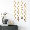 Qunclay Teardrop Mirror Wall Art Decorative Mirror Wall Decor Long Narrow Hanging Art for Apartment Living Room Bathroom Bedroom Entryway(Gold,4 Pcs)
