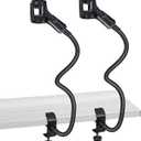 2 Pcs Gooseneck Mic Stand Mic Holder Microphone Stand Mount Adjustable Arm Adapter Podium Microphone Flexible Gooseneck Desktop 3/8 to 5/8 Inch with Clip Desk Clamp Music Recording Equipment