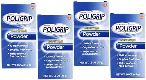 Super Poligrip Denture Adhesive Powder-1.6 oz (Pack of 2) by Super Poli-Grip