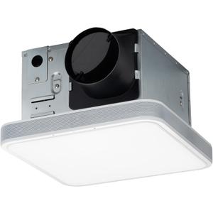 Homewerks 7148-01-AX Smart Bathroom Fan with Alexa Voice Assistant Color Changing LED Light and Bluetooth Speakers 110 CFM 1.5 Sones, Medium