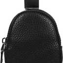 Mandark Car Key Fob Case, Leather Automotive Remote Key Chain Coin Holder with Metal Hook and Zipper, Vehicle Keychain Protector Bags Accessories, Universal for Most Remote Keys (Black)