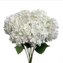 WISTART 8 Pcs Large Hydrangea Artificial Flowers 27.5 inches Realistic Single Long Stem Full Faux Silk Hydrangea Bouquets Flowers Arrangements Home Decor DIY Wedding Centerpieces(White)
