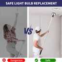 Light Bulb Changer for High Ceilings, Lightweight Light Bulb Extension Pole Changer Reach up to 13FT,High Ceiling Light Bulb Changer with Pole-8FT Extension Pole for Home/Commercial Use