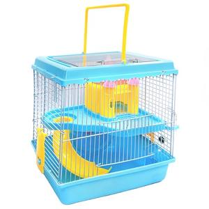 Tfwadmx Hamster Carrier, Dwarf Hamster Travel Cage, Portable Cages with Water Bottle, Gerbil Travel Carry Case Outdoor Vacation House for Small Mice(Blue,10.6”x8”x11.4”)