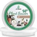 JOYSEUS Plant Saucers - 6 Pack of 14 Inch - Durable Plastic Plant Tray for Flower Pots, Clear Plant Saucer for Indoor Plants Pots & Outdoor Plants (6 Pack)