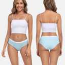coskefy Women's Underwear Cotton Breathable Hipster Panties Soft Low Rise Bikini Ladies Workout Briefs 5 Pack (XXL)