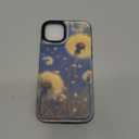 FUNMIKO for iPhone 15 Plus Wallet Case with Card Holder + Cash Clip, RFID-Blocking, Military-Grade Drop Protection & UV-Printed Artwork, Magnetic Closure with Leather Kickstand - Dandelion in The Sky