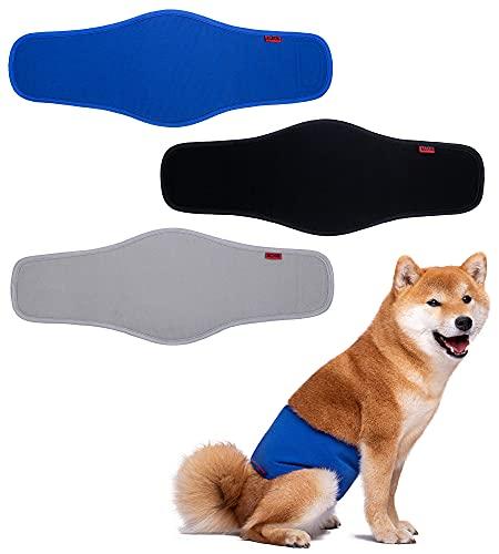 Dog Diapers Male, ACDOK Reusable Belly Bands for Male Dogs Wraps (Pack of 3) Upgrade Durable Delly Diapers for Dogs