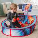 Large Basketball Sport Pop Up Ball Tent with Basketball Hoop and 20 Soft Balls for Toddler Kids, Folds for Easy Storage, 16.25 x 4.1 x 14.75 inches