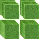 Elcoho 18 Pieces Fake Grass for Crafts Fairy Garden 6 x 6 Inches Artificial Garden Grass for Miniature Ornament Dollhouse DIY Decoration