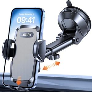 LOTUNY Phone Holders for Your Car, Upgraded Rotatable Base Phone Holder for Car Dashboard Windshield, Universal Cell Phone Holder Automobile Cradle for iPhone Samsung Google and All Smartphones