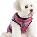 Dog Surgery Suit - Female & Male Dog Spay/Neuter Recovery Onesie - Small/Medium, Pink Plaid (Large)