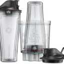 Vitamix Personal Cup Adapter, BPA-Free, Dishwasher-Safe, Two 20-Ounce Blender Cups, Two Lids, and One Blender Adapter with Stainless-Steel Blades (20 fl oz)