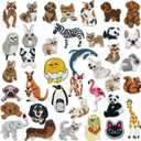Woohome 37 PCS Mixed Animal Iron On Patches Dog Cat Zebra Elephant Lion Penguin Sew On Patches DIY Decoration or Repair, Embroidered Appliques for Clothing Backpacks Jeans T-Shirt Caps Shoes