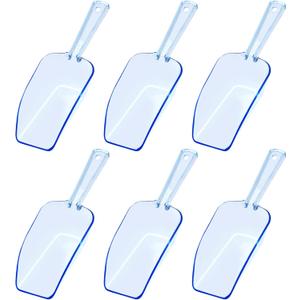 Ice Scoop Candy Buffet Containers Scoopers, Hmxpls Blue Plastic Scoop for Popcorn Cookie Candy Buckets, Podpocket Acrylic Large Scoops for Parties Wedding Bar Jars Freezer Dry Goods 6 Pack 7.5 In