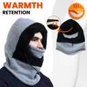 Heat Logic Sherpa Fleece Balaclava and Trapper Hat for Men, Warm Winter Face Mask for Adult, Face Cover Winter Hat (Grey)