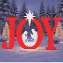 Christmas Joy Nativity Outdoor Decoration, 3 Piece Joy Christmas Nativity Scene Yard Signs Lawn Decor Weather Resistant PVC Silhouette Outdoor Decor, Red
