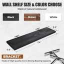 24x5.8x0.8in Floating Wall Shelves Rustic Solid Wood 3-Pack, Black, 24"-Set of 3