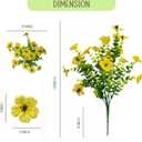 Fall Artificial Flowers for Outdoors, 10 Bundles UV Resistant Artificial Outdoor Flowers, Not-Fading Silk Faux Fall Flowers for Outdoor Planters for Home Garden Porch Decor, Yellow