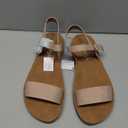 Herstyle Flat Sandals for Women – Open Toe One Band Ankle Strap Summer Dressy Sandals, Lightweight Casual Strappy Slip-On Flats with Adjustable Buckle, Nude, Size 8.0, Monday