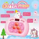 Pop Game - Light Up Fidget Toy for Kids & Adults, Quick Push Fast Push Sensory Toys for Kids 5-7 & 8-12, Handheld Relaxing Stress Relief Game for Autism, ADHD - Fun Fidget Toys for Adults & Children (Pink Unicorn)