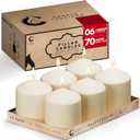 Candle Charisma Ivory Pillar Candles Bulk Pack of 6  (3x4 Inch) Long-Lasting 70-Hour Burn, Dripless & Smokeless  Perfect for Hassle-Free Decor at Weddings, Fall Table Centerpieces & Special Events