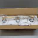Stainless Steel Milk Glass Vanity Lights for Bathroom, 3 Light Gold Bathroom Light Fixtures Over Mirror, Ceramic E26 Sockets Wall Mounted