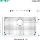 Serene Valley Sink Bottom Grid 29-1/2" X 14-9/16", Rear Drain with Corner Radius 3/8", Sink Protector NDG3015R, Medium