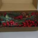 22 Pcs Large Artificial Christmas Tree Picks, Assorted 20 Kinds Red Berry Picks Stem Faux Pine Branches Flower Pick with Pinecones Apples Holly Leaves for Winter Holiday Season Home Decor