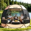 Pop up Gazebo Screen House Tent - Portable Canopy with Mosquito Netting for 6-8 Persons - Instant UV Protection Sun Shelter for Backyard, Patio, Garden & Camping, Waterproof, 10x10