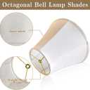 Bell Lamp Shades, 6.7" x 13" x 9.5" Replacement Lampshades for Table & Floor Lamp, Natural Linen Hand Crafted Lamp Shades for Bedroom, Living Room (White, Meduim Bell-1 Pack)