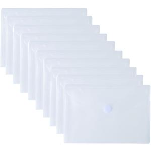 5.5 x 8.5 Clear Plastic Envelopes Cutting Dies Stencil Crafts Paper File Index Cards Holder 10 Pack Hook Loop Closure