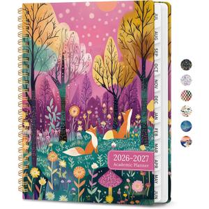 2 x ZOTIA Planner 2026-2027, Jul 2026-Jun 2027 Weekly & Monthly Calendar | Cute Planner Spiral Bound Planning Tool with Tabs and Pocket, Fit for Students & Teacher, 6.3" x 8.5", Fox Hollow