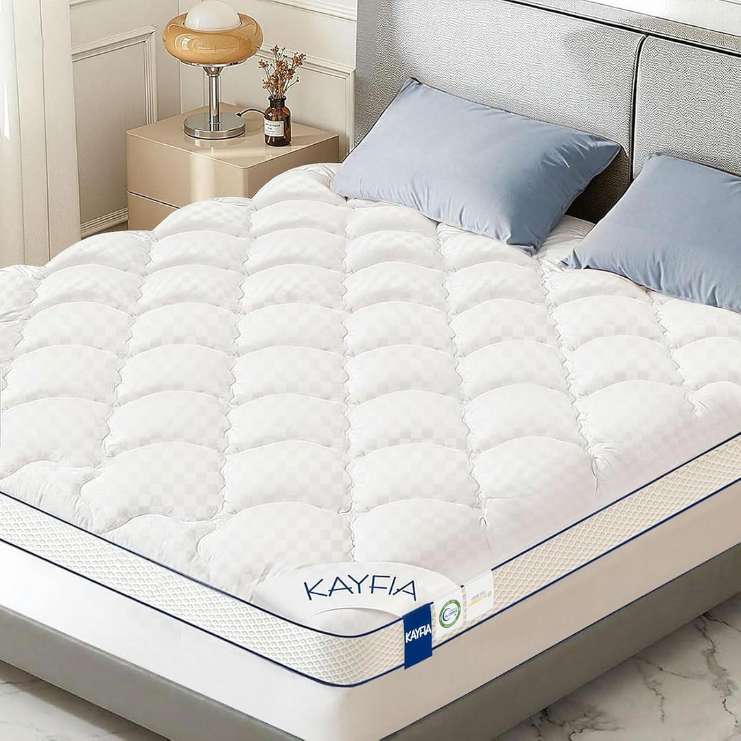 3 Inch Queen Mattress Topper, Extra Thick Memory Foam Mattress Pad for Back Pain, Pillow Top Mattress Topper Queen with Breathable Air Mesh Sides, Soft Fluffy Supportive Pressure-Relieving Bed Topper
