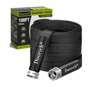 Garden Hose, Lightweight, Ultra Flexible, Durable, Kink-Free Water Hose - Made of TPU, Drinking Water Safe Material, Non-Shrinking, Easy to Store, All-Weather, Black (100 FT)