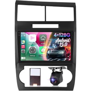 [4+128G] Upgrade Radio for Dodge Charger/Magnum 2005-2007: 9 inch Android IPS Incell Touchscreen Stereo - Wireless Carplay and Android Auto, 5G/WiFi, GPS, Custom Homepage, BT 5.0 + Backup Camera