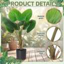 Giegxin 2 Pack Artificial Fan Palm Tree 2.36 ft Tall Fake Tree Round Leaf Fake Palm Plant with Planter, Faux Tropical Areca Floor Plant, Artificial Silk Plants for Indoor Outdoor Home Office Decor