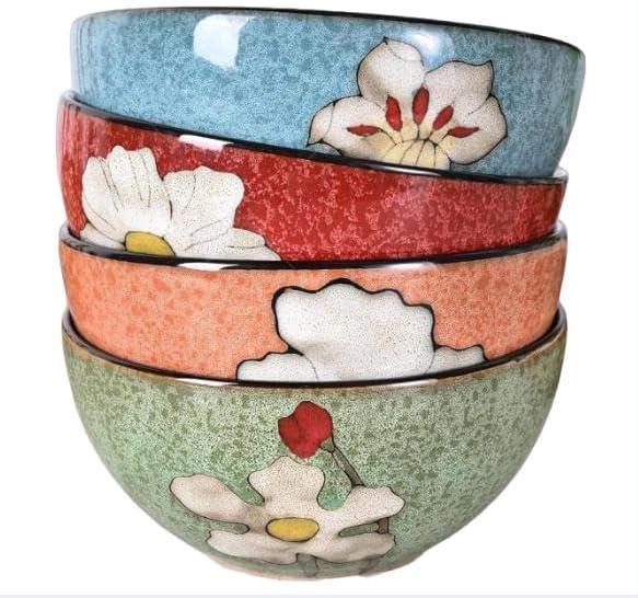 Ceramic Bowls For Kitchen, 28 Oz Cereal Bowl, Soup Bowls for Salad, Pasta, Ramen Bowl Oven Safe Serving Bowls Set of 4