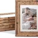 TWING 4x6 Picture Frames Set of 6, Rustic Farmhouse Picture Frame 3x5 with Mat or 4x6 Without Mat, Tabletop Display and Wall Mounting Home Decorative collage picture Photo Frames Wood Brown,Walnut