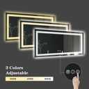 Amorho LED Bathroom Mirror, 55" X30" Mirror with Front Light and Backlit, Dimmable Bathroom Mirrors for Wall, Anti-Fog, Memory, 3 Colors, Double LED Lights, Shatter-Proof, ETL Listed