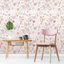 GeRRiT 17.7"x118.1" Sweet Girls Room Decor Peel and Stick Boho Pink Floral Peel Stick Wallpaper Contact Paper Removable Self Adhesive Flower Wallpaper for Walls Bedroom Home Decoration