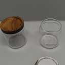 2PCS Small Glass Storage Jars with Airtight Lids, 17 fl oz (500ml) coffee container with Wooden Lid, Glass Pantry Canister for Beans, Rice, Sugar and etc