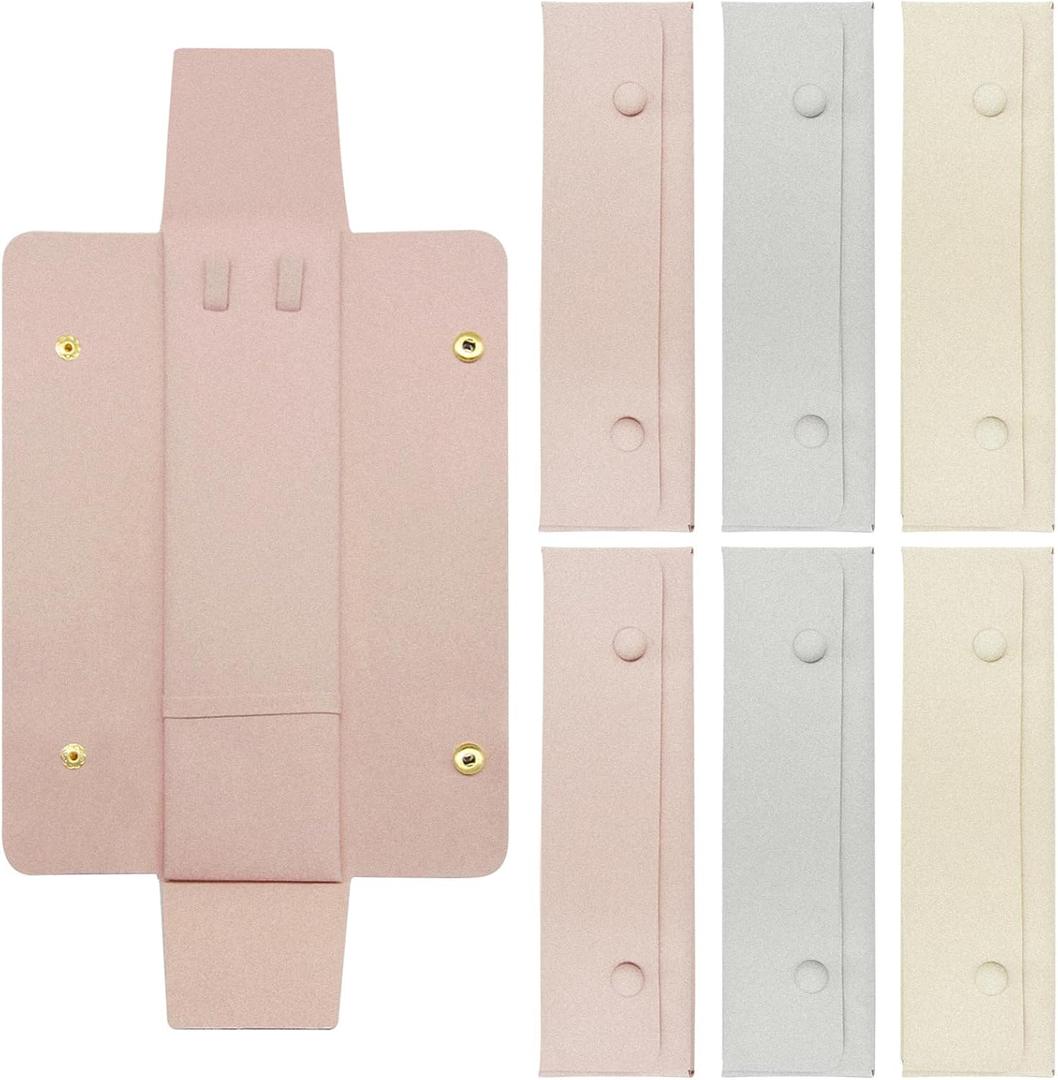 6Pcs Necklace Travel Cases, Travel Necklace Organizer Necklace Travel Case No Tangle Travel Portable Necklace Organizer, Travel Jewelry Pouch for Women Necklace Travel Wedding Necklace Storage