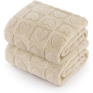 Bedsure 1 Pack 2 Dog Blankets for Small Dogs - 2pcs Washable Soft Fluffy Puppy Blanket with Premium 300GSM Coral Fleece, Cozy Cat Blankets for Indoor Cats, Fuzzy Pet Blanket for Kitten Doggy, White