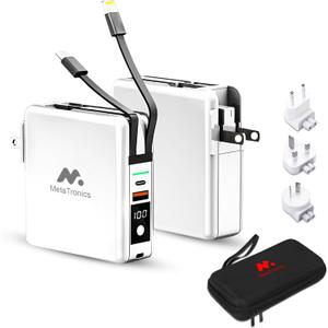 5in1 Omni Charger Fast Charging Power Bank with Global Adapter Kit | Travel Charger Powerbank Features Wall Charging, Wireless Charging, 10,000mAh Portable Battery, and 4 Travel Adapters