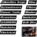 12 PCS Magnetic Tool Box Labels, Toolbox Labels Magnetic, General Tool Box Organize Accessories, Reusable Tags for Steel Toolboxes, Carts, Drawers, Cabinets & Workshop Storage (Black)